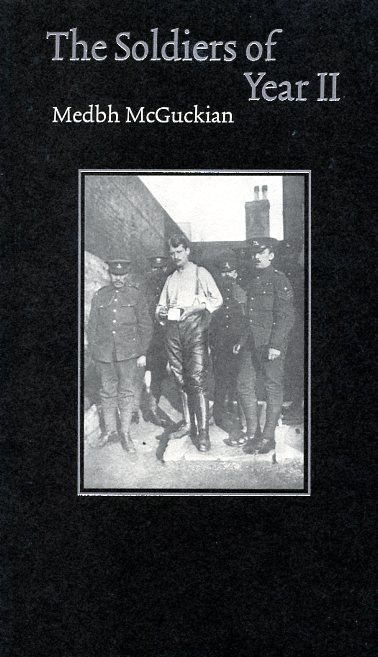 book cover with man standing in the middle of soldiers guarding him
